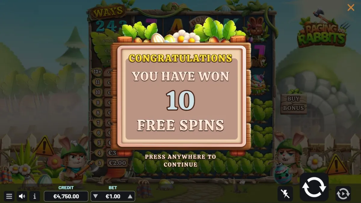 Raging Rabbits slot com coelhos militares e cenouras explosivas